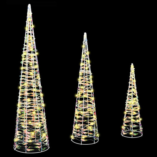 Kerstboom met 90 LED 3 pcs Warmwit 20 x 20 x 80 cm PET