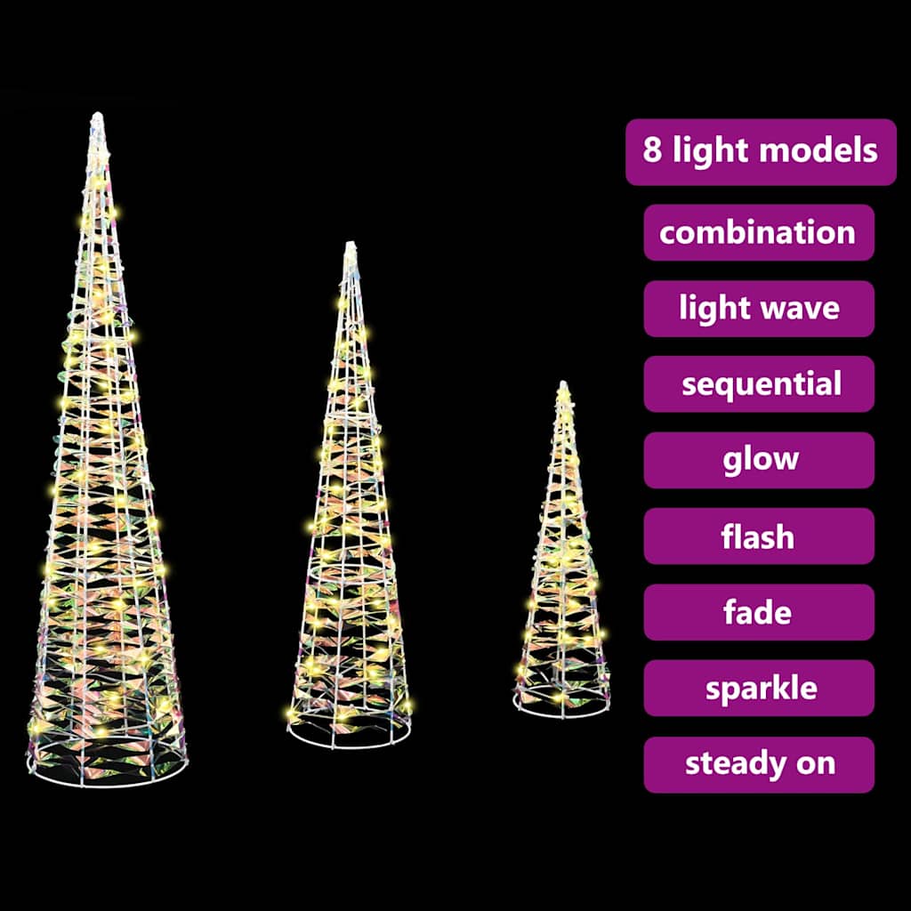 Kerstboom met 90 LED 3 pcs Warmwit 20 x 20 x 80 cm PET