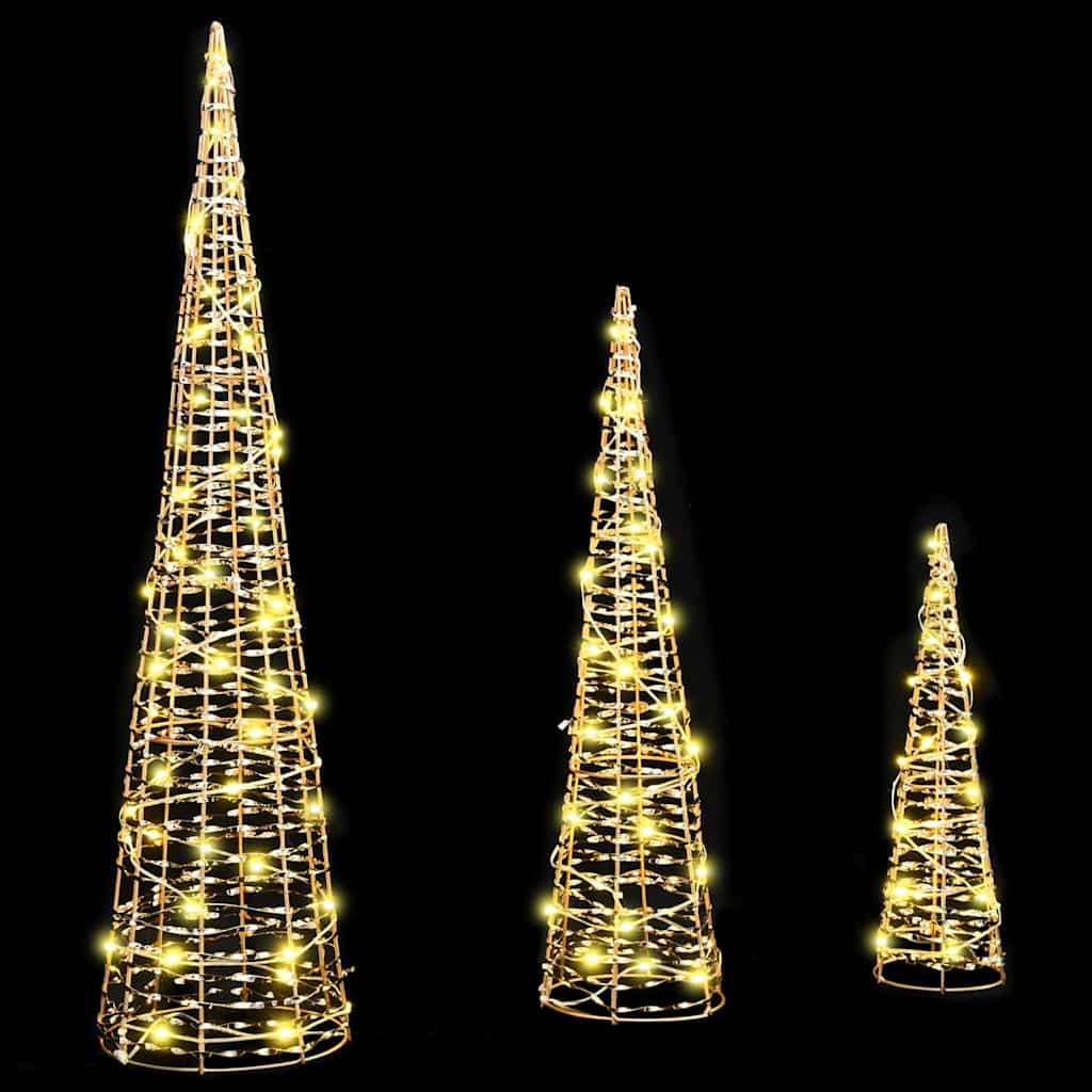 Kerstboom met 90 LED 3 pcs Warmwit 20 x 20 x 80 cm PET
