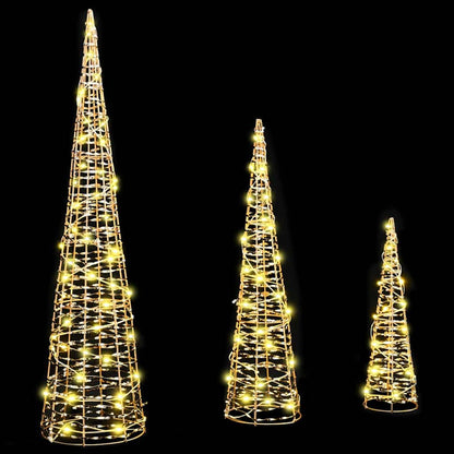 Kerstboom met 90 LED 3 pcs Warmwit 20 x 20 x 80 cm PET