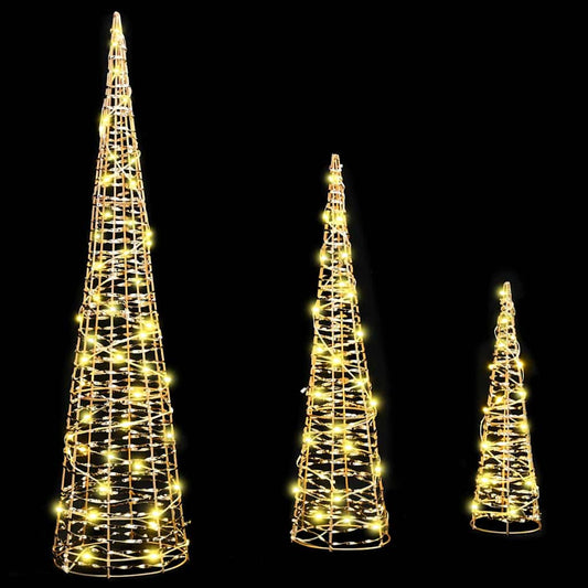 Kerstboom met 90 LED 3 pcs Warmwit 20 x 20 x 80 cm PET