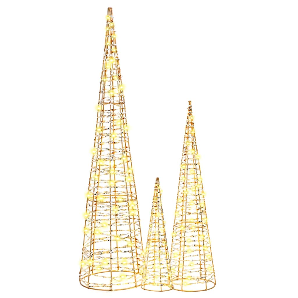 Kerstboom met 90 LED 3 pcs Warmwit 20 x 20 x 80 cm PET