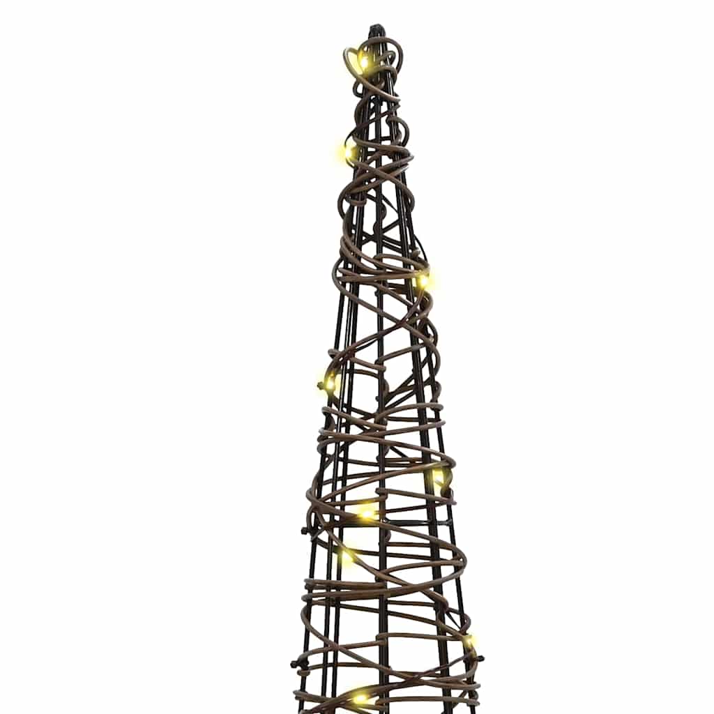 Kerstboom met 90 LED 3 pcs Warmwit 20 x 20 x 80 cm Rattan