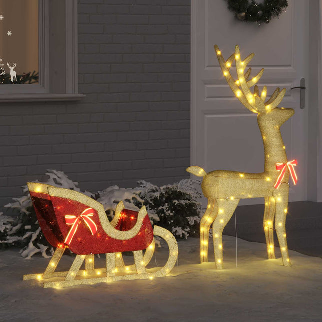 Rendier Trek Slede 200 Led's Warmwit 70 X 26 X 129 Cm Pet