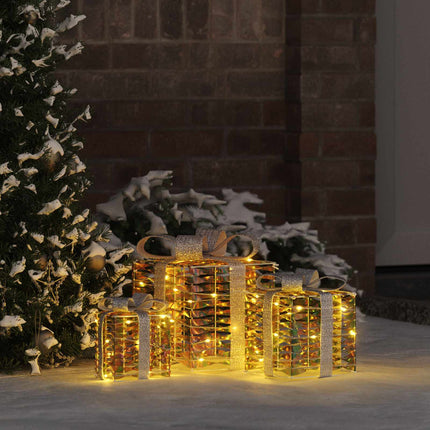 Verlichte Kerstcadeau Doos 3 St 150 Led's Warmwit
