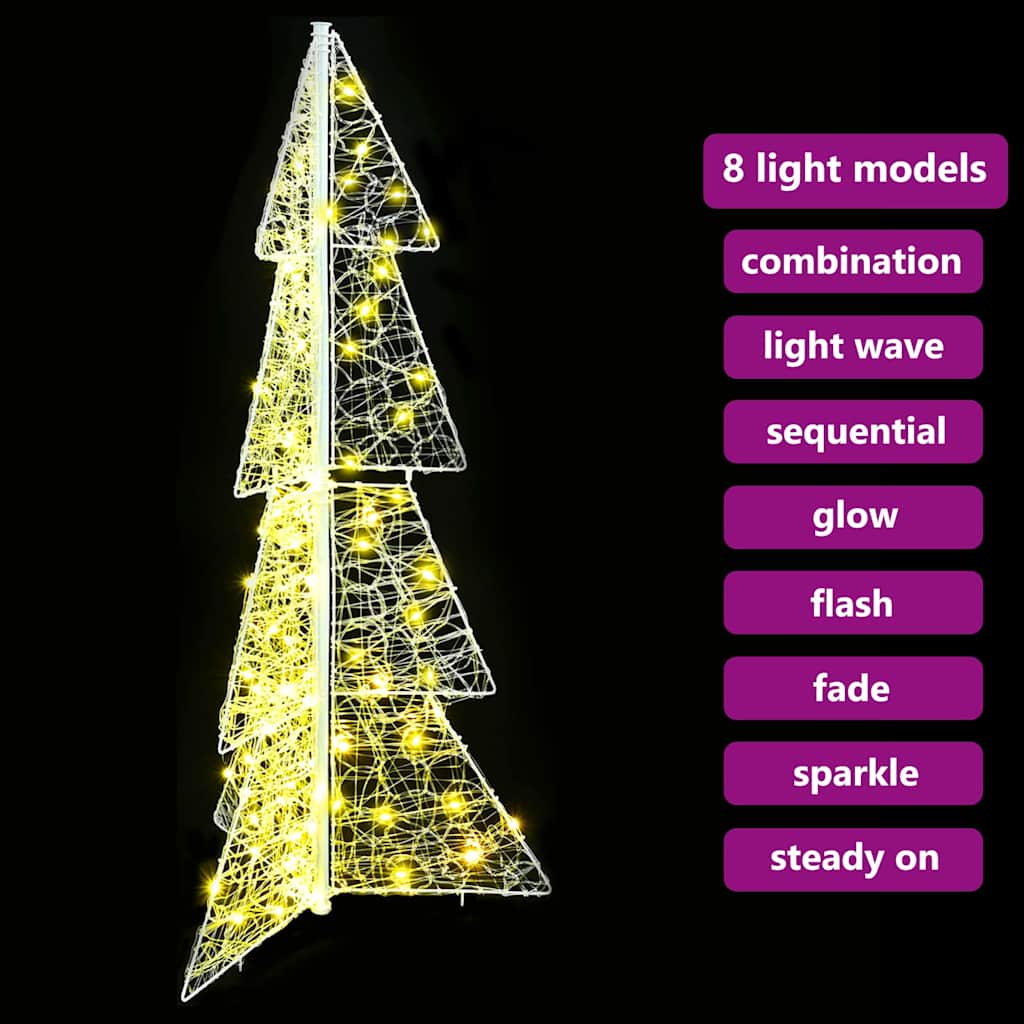 Kerstboom met 100 LED Warmwit 120 cm Acryl