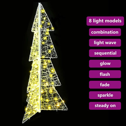 Kerstboom met 100 LED Warmwit 120 cm Acryl