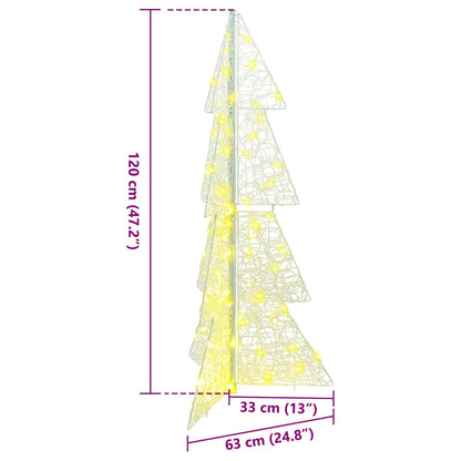 Kerstboom met 100 LED Warmwit 120 cm Acryl
