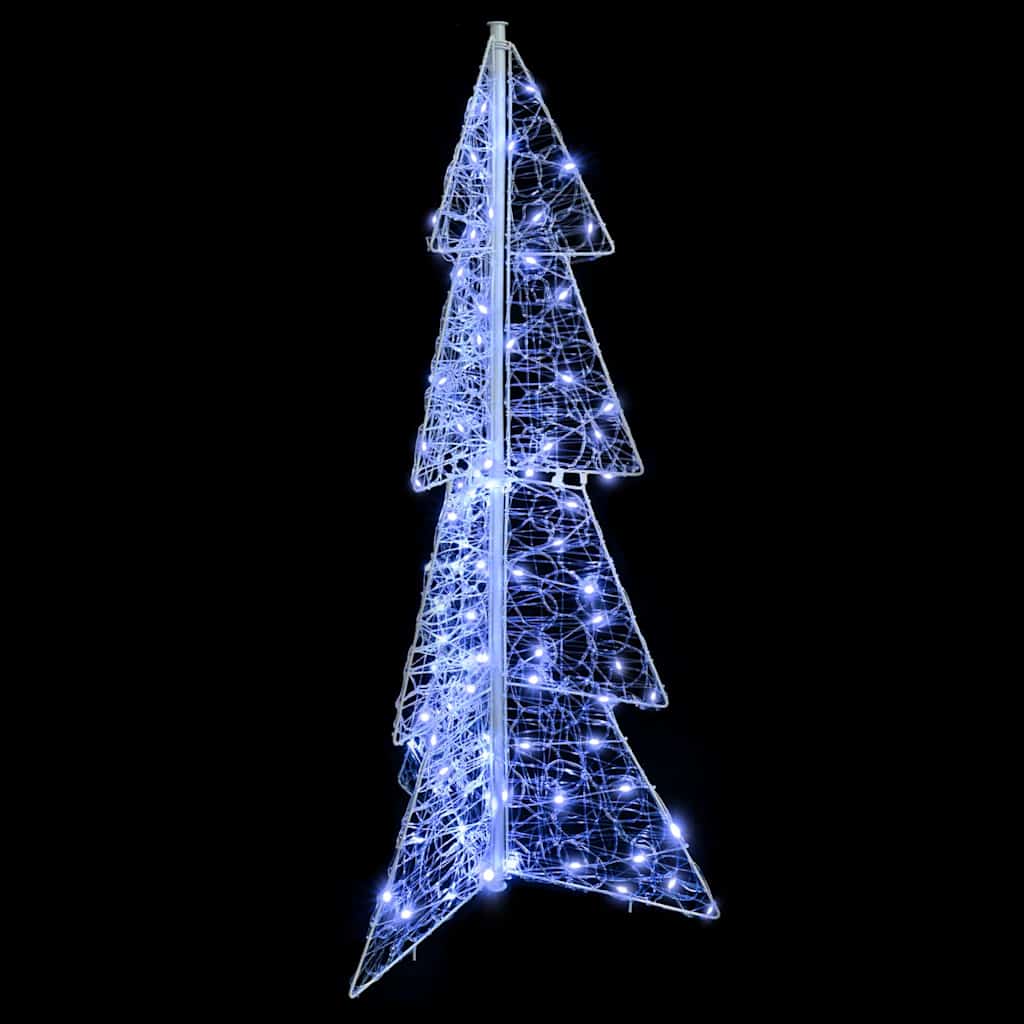 Kerstboom met 100 LED Koud Wit 120 cm Acryl