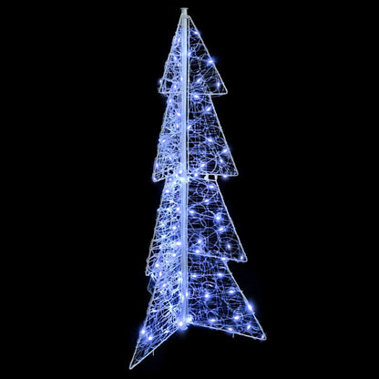 Kerstboom met 100 LED Koud Wit 120 cm Acryl