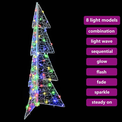 Kerstboom met 100 LED Multikleur 120 cm Acryl