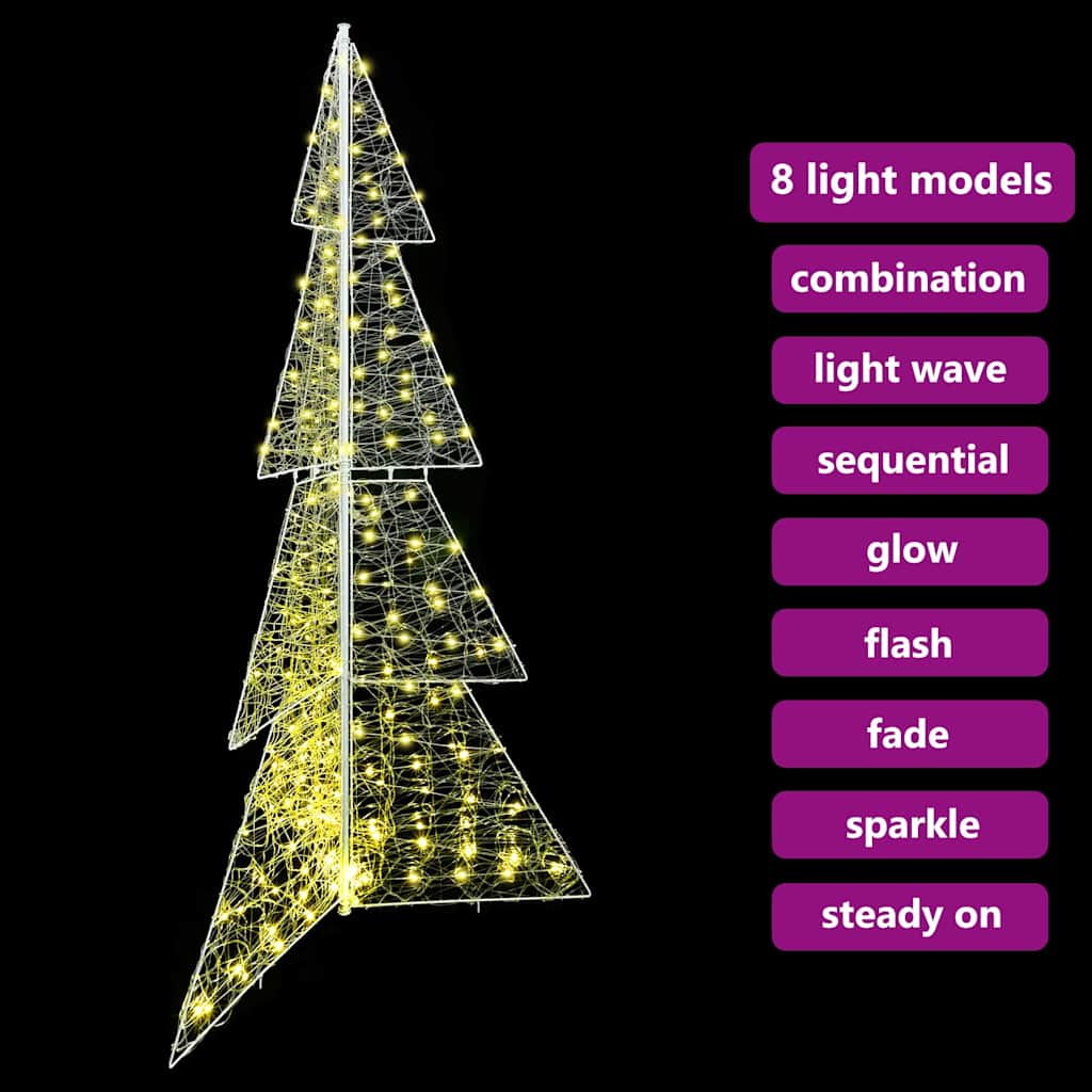 Kerstboom met 240 LED Warmwit 180 cm Acryl