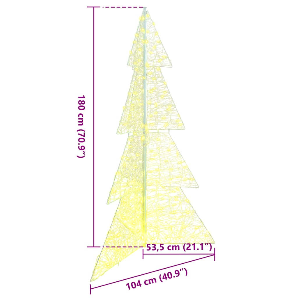 Kerstboom met 240 LED Warmwit 180 cm Acryl