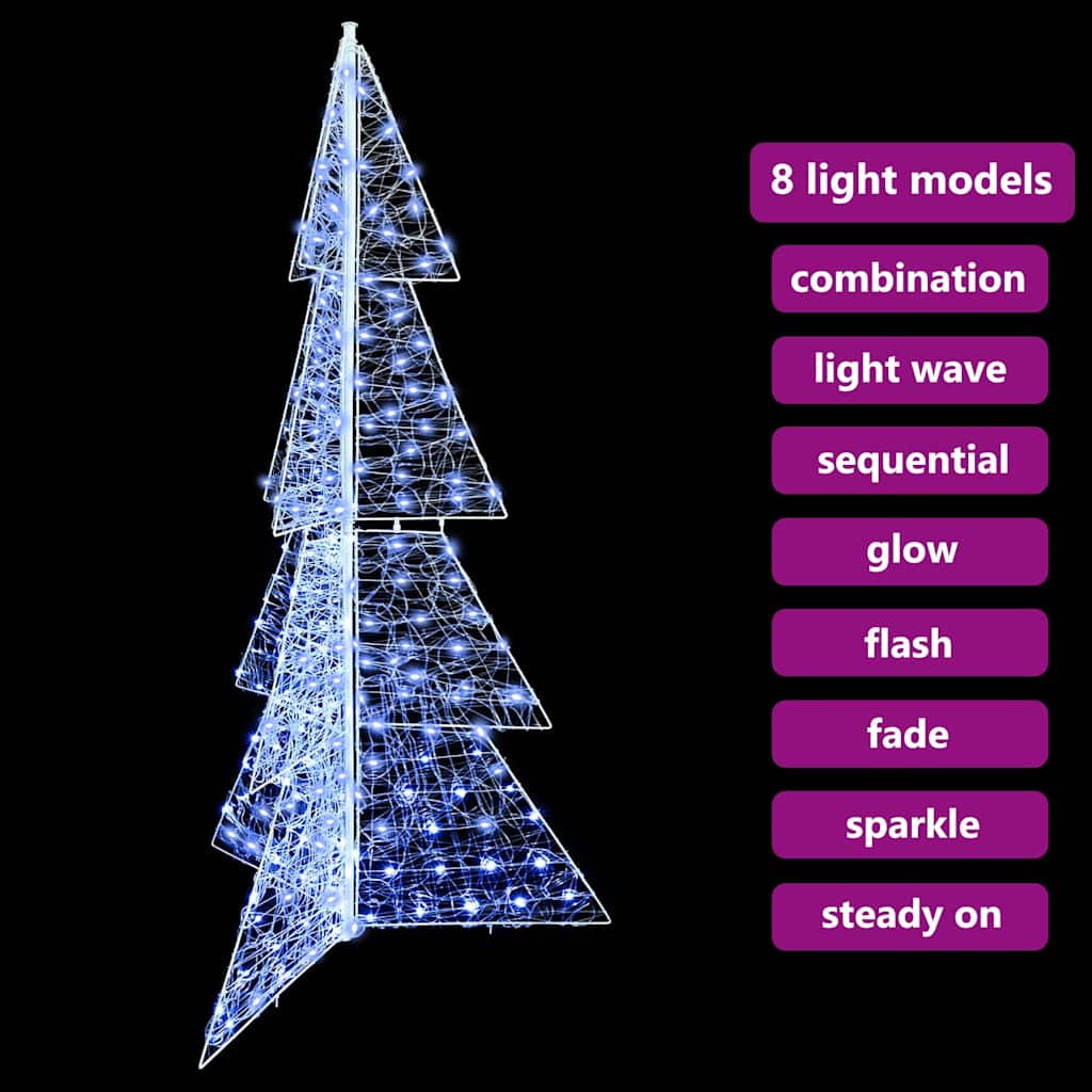 Kerstboom met 240 LED Koud Wit 180 cm Acryl