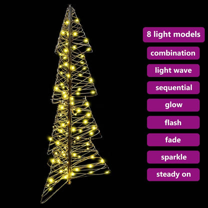 Kerstboom met 100 LED Warmwit 120 cm Rattan