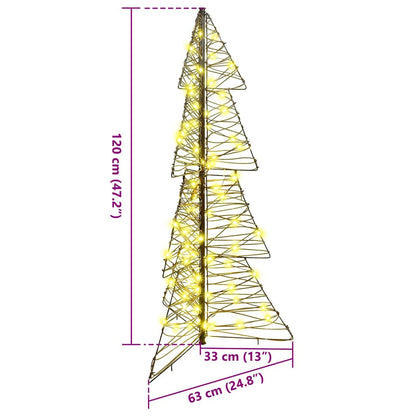 Kerstboom met 100 LED Warmwit 120 cm Rattan