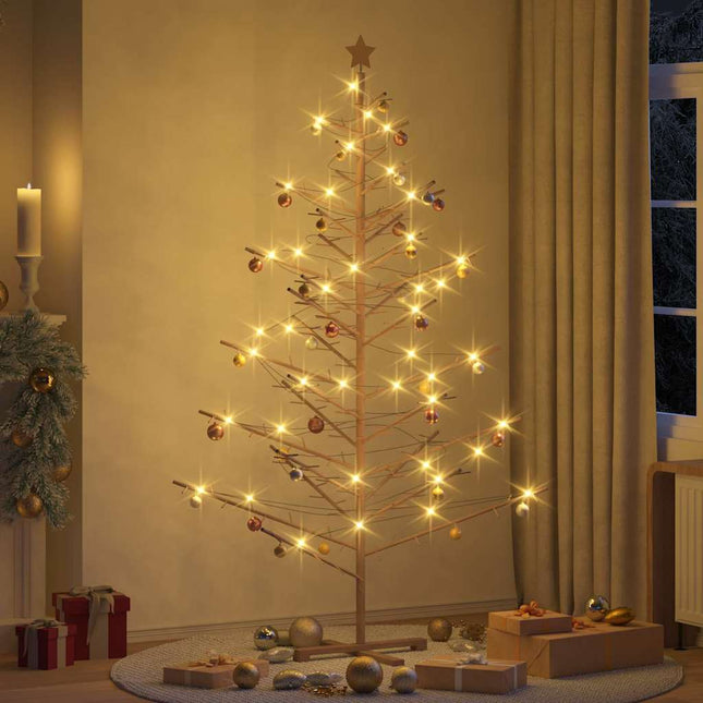 Houten Kerstboom Met Standaard Bruin 210 Cm Massief Grenenhout