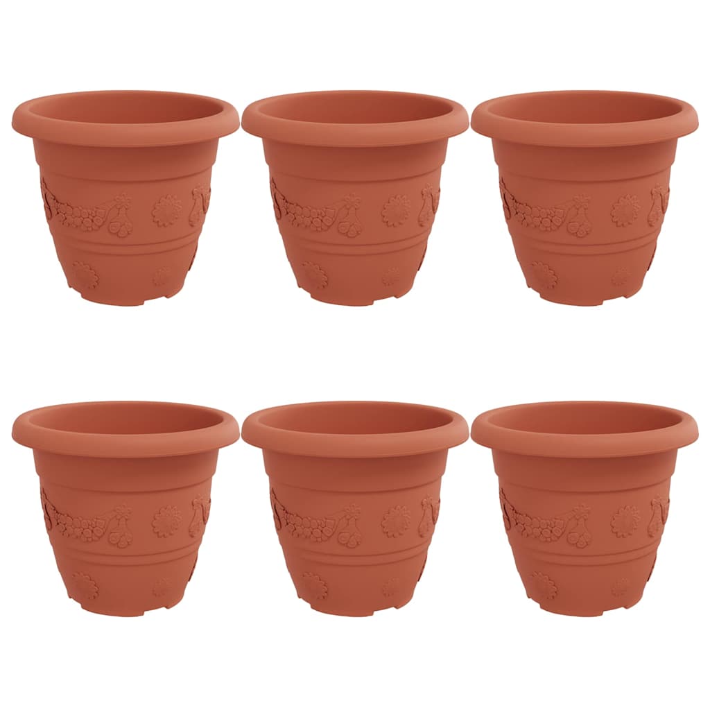 Ronde Bloempot 6 Pcs Ø 26 X 21.5 Cm Kunststof