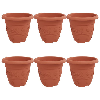 Ronde Bloempot 6 Pcs Ø 26 X 21.5 Cm Kunststof