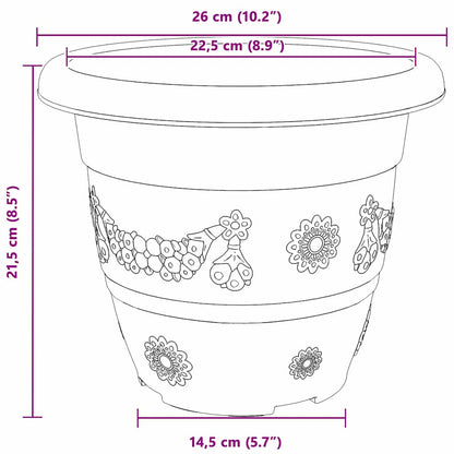 Ronde Bloempot 6 Pcs Ø 26 X 21.5 Cm Kunststof