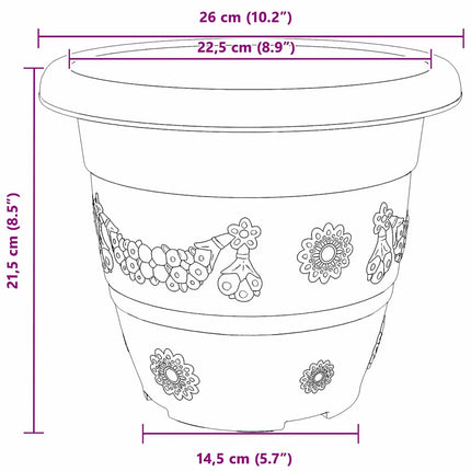 Ronde Bloempot 24 Pcs Ø 26 X 21.5 Cm Kunststof