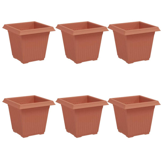 Vierkante Bloempot 6 pcs Baksteenrood 43 x 43 x 33.5 cm