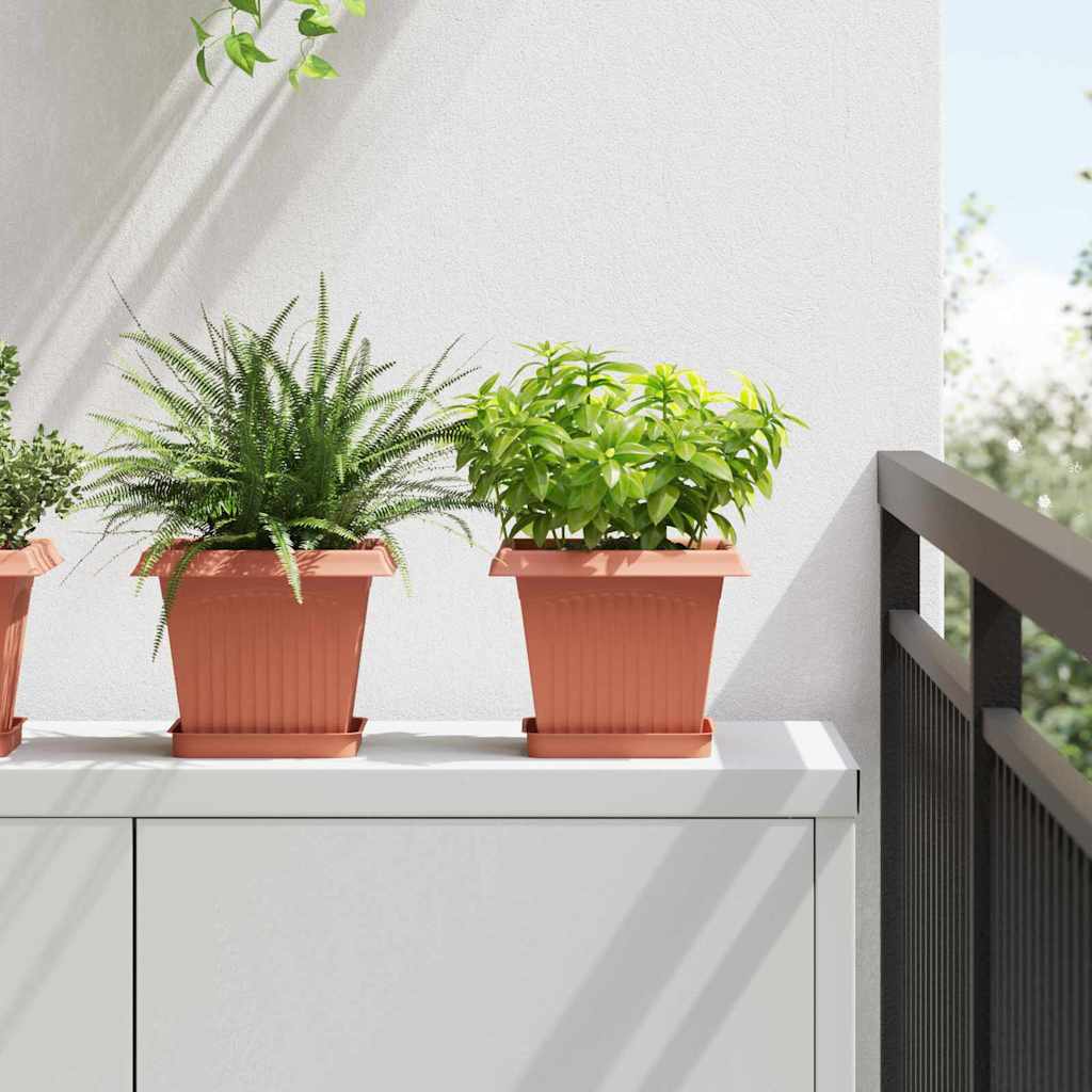 Vierkante Bloempot 6 pcs Baksteenrood 43 x 43 x 33.5 cm