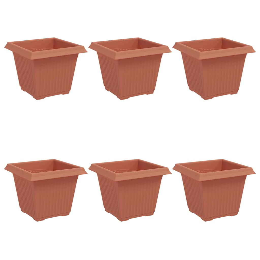 Vierkante Bloempot 6 pcs Baksteenrood 43 x 43 x 33.5 cm