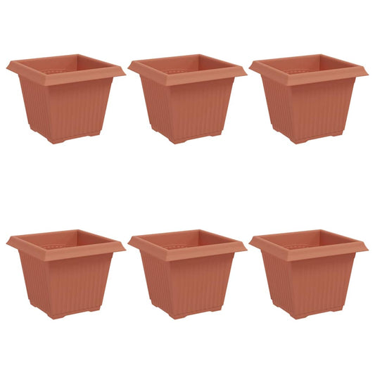 Vierkante Bloempot 6 pcs Baksteenrood 43 x 43 x 33.5 cm
