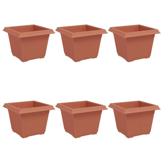 Vierkante Bloempot 6 pcs Baksteenrood 43 x 43 x 33.5 cm