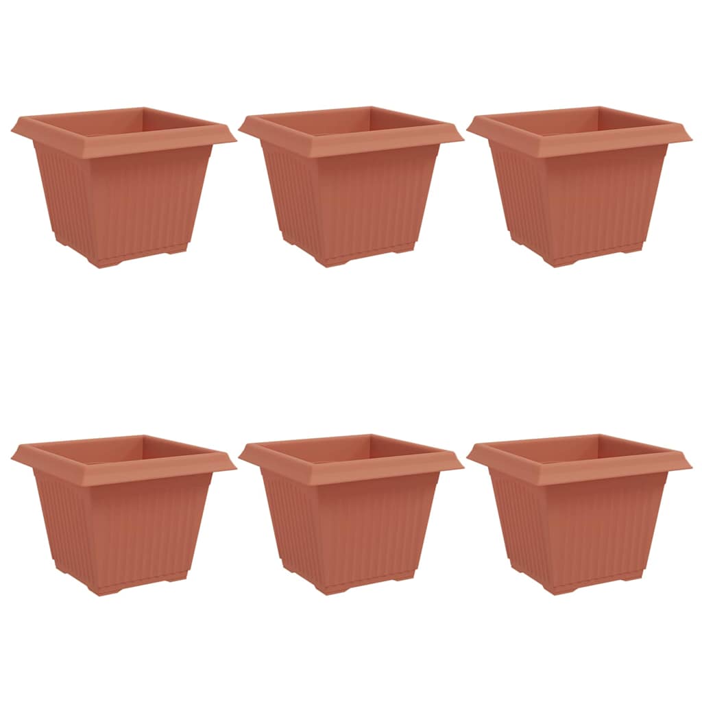 Vierkante Bloempot 6 pcs Baksteenrood 43 x 43 x 33.5 cm