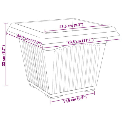 Vierkante Bloempot 6 pcs Baksteenrood 43 x 43 x 33.5 cm