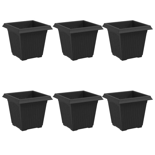 Vierkante Bloempot 6 pcs Zwart 43 x 43 x 33.5 cm Kunststof