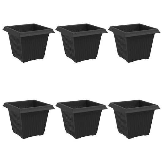Vierkante Bloempot 6 pcs Zwart 43 x 43 x 33.5 cm Kunststof