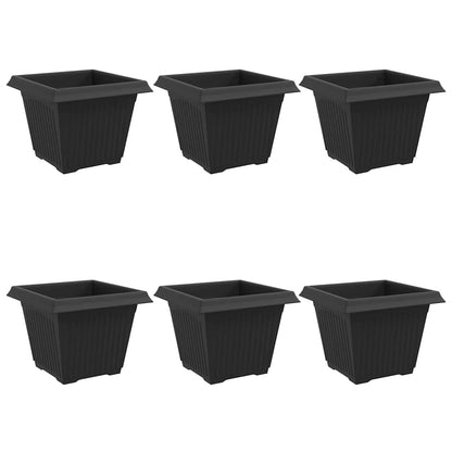 Vierkante Bloempot 6 pcs Zwart 43 x 43 x 33.5 cm Kunststof