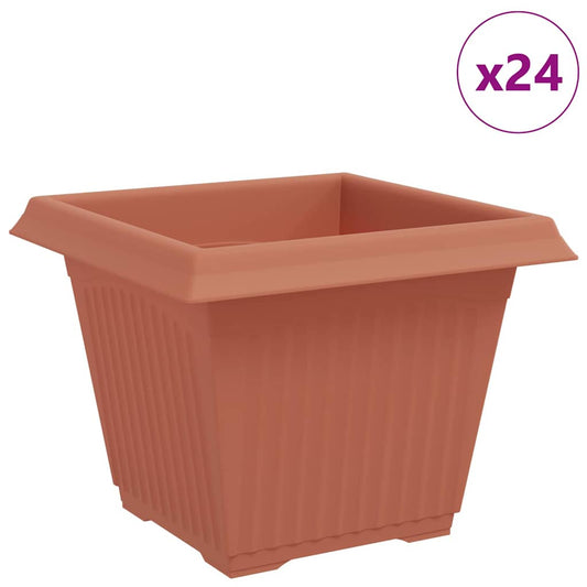 Vierkante Bloempot 24 pcs Baksteenrood 43 x 43 x 33.5 cm