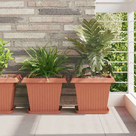 Vierkante Bloempot 24 pcs Baksteenrood 43 x 43 x 33.5 cm