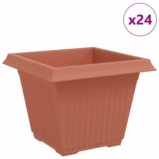 Vierkante Bloempot 24 pcs Baksteenrood 43 x 43 x 33.5 cm