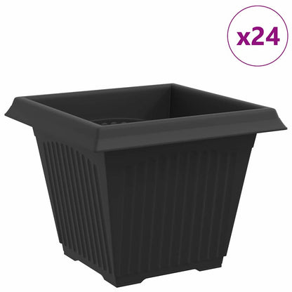 Vierkante Bloempot 24 pcs Zwart 43 x 43 x 33.5 cm Kunststof