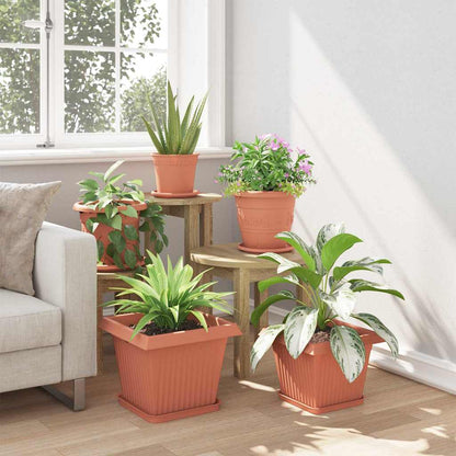Vierkante Bloemenschotel 6 Pcs Kunststof