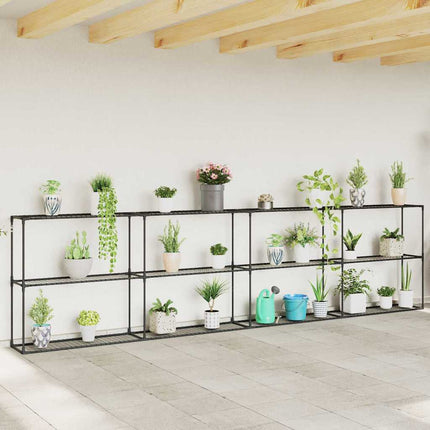 3-Laags Plantenstandaard Zwart 400 X 32 X 104 Cm Staal