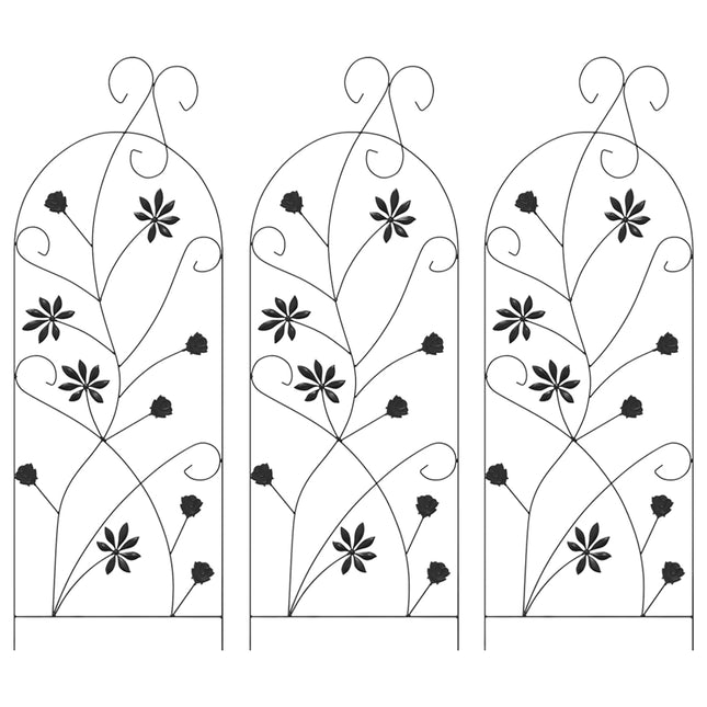 Tuinhek Met Slot 3 Pcs 112 X 39,5 Cm Staal