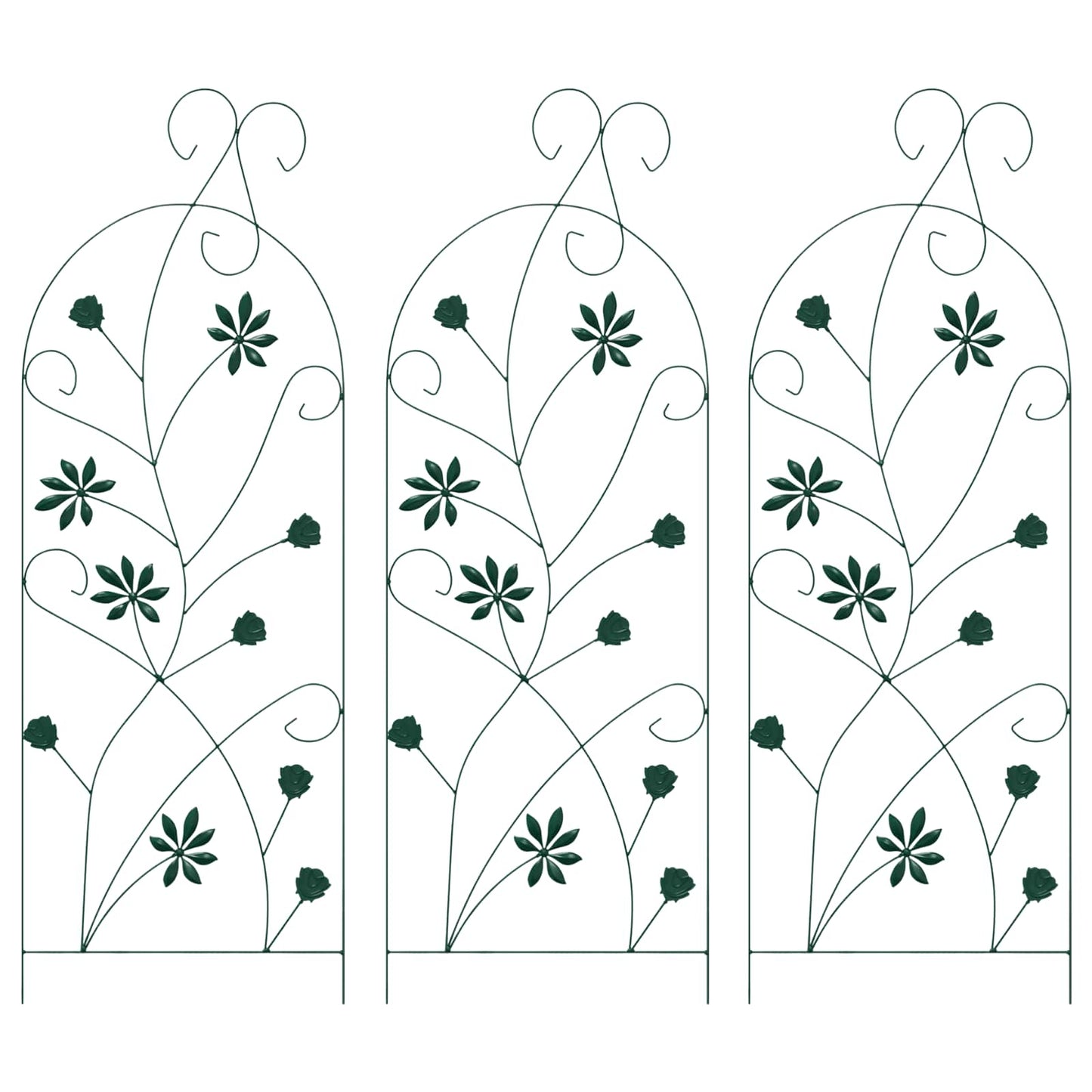 Tuinhek 3 Pcs 112 X 39,5 Cm Staal