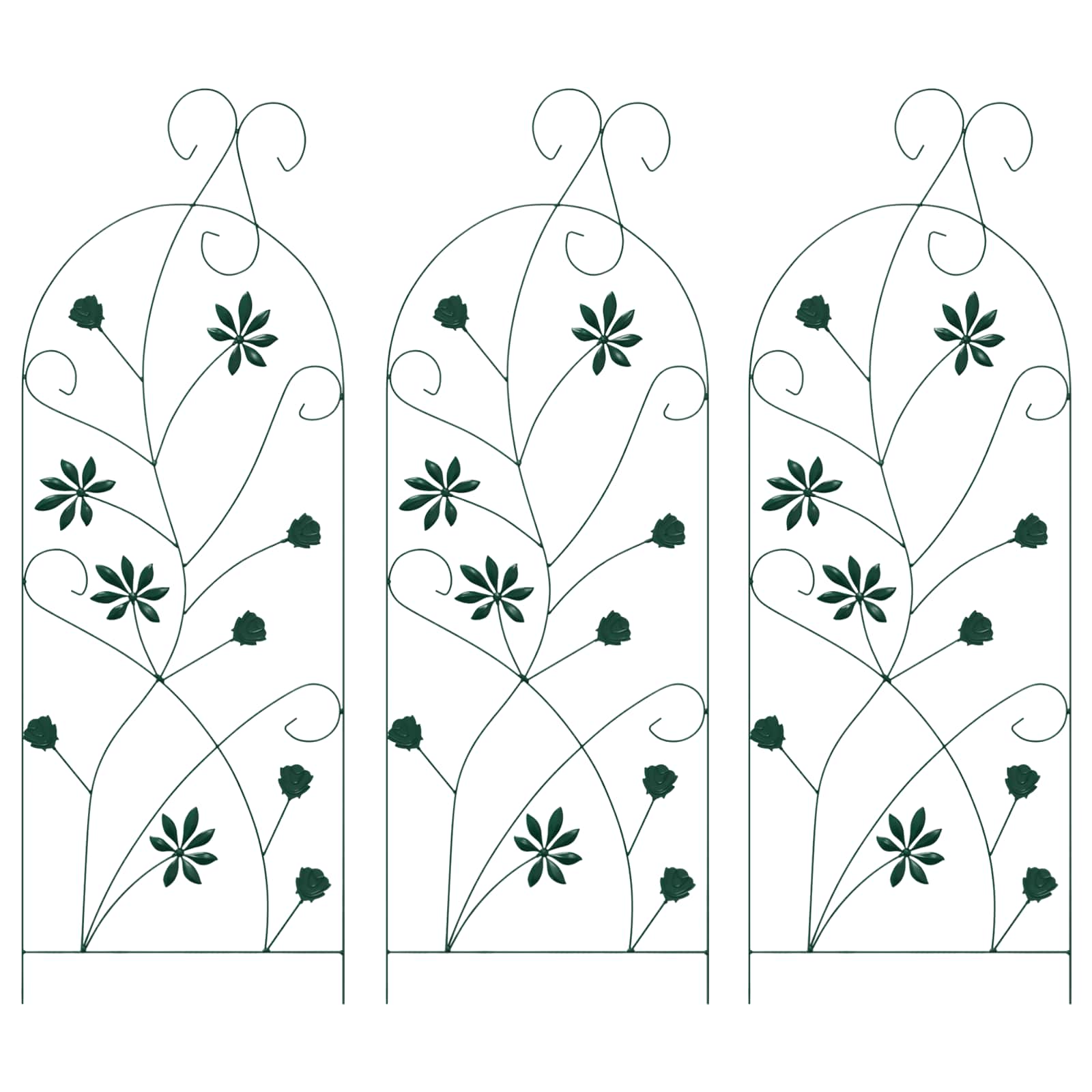 Tuinhek 3 Pcs 112 X 39,5 Cm Staal