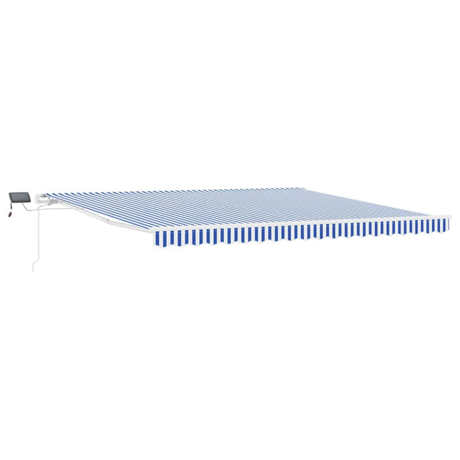Inklapbaar Zonnescherm Blauw En Wit 500 × 300 Cm