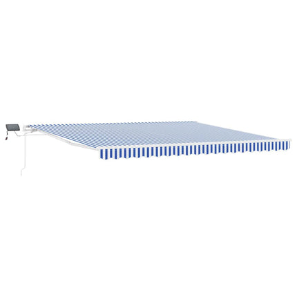 Inklapbaar Zonnescherm Blauw En Wit 450 × 300 Cm