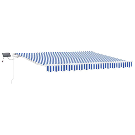 Inklapbaar Zonnescherm Blauw En Wit 350 X 250 Cm