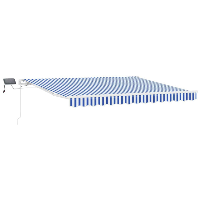 Inklapbaar Zonnescherm Blauw En Wit 350 X 250 Cm