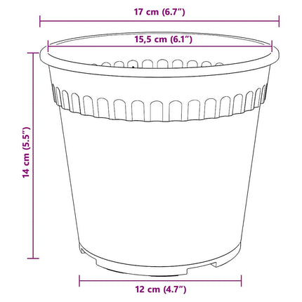 Plantenpotten 24 Pcs Ø 17 X 14 Cm Kunststof