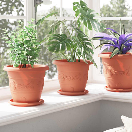 Plantenpotten 6 Pcs Ø 22 X 18 Cm Kunststof